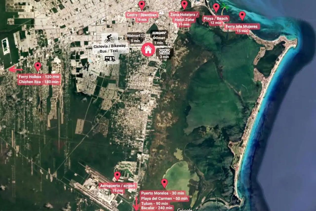 Casa Familiar Cerca De La Playa Con Terraza Privada Villa Cancún Eksteriør billede